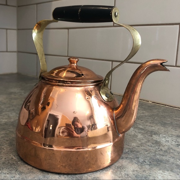 Vintage Other - Vintage NASCO Aminaco Copper Kettle Wooden Handle